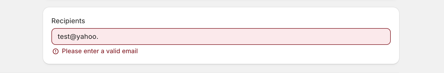 Polaris form validation